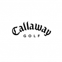 Et gråtonebilde av callaway-golfselskapets logo med stilisert font og design.